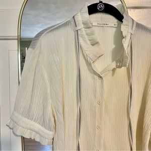 Ellison ribbon tie cream blouse